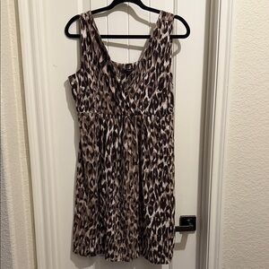 Ann Taylor Brown Animal Print Mini Dress